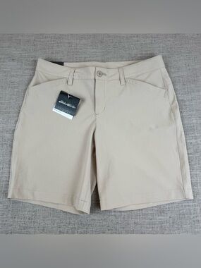 Eddie Bauer Shorts 8 Adventurer Performance Stretch UPF 50 Hiking Outdoor Khaki